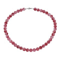 Pink Agate Beaded 290.00 ctw Necklace 18 Inches in Sterling Silver - Sticky add to cart bar
