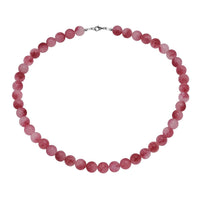 Pink Agate Beaded 290.00 ctw Necklace 18 Inches in Sterling Silver