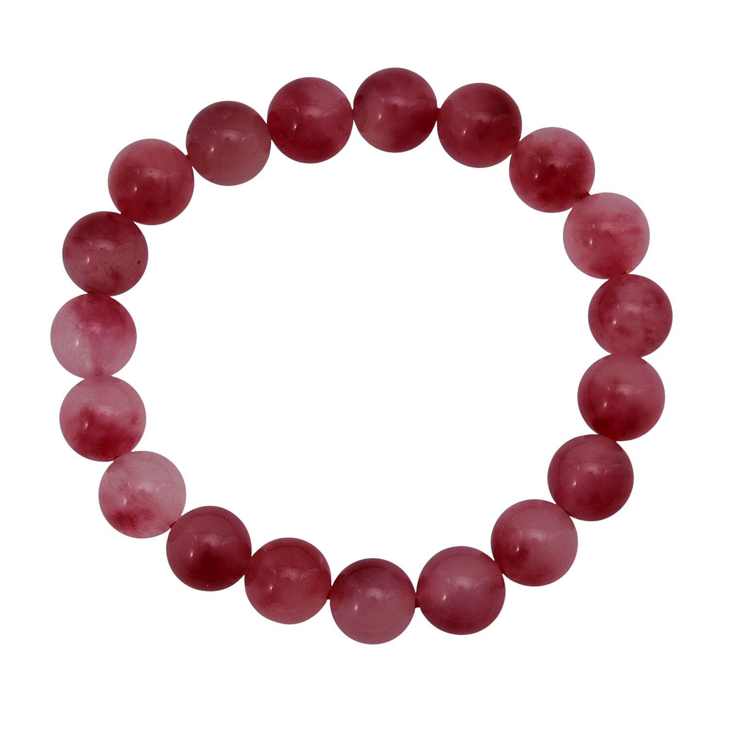 Pink Agate Beaded 121.30 ctw Stretch Bracelet