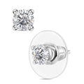 D'Joy Moissanite 0.90 ctw Solitaire Stud Earrings in Rhodium Over Sterling Silver - Sticky add to cart bar