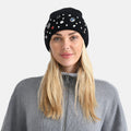 TAMSY Black Acrylic Heavy Knit Beanie with Multi Jewels - Sticky add to cart bar