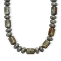 EverTrue Moss Agate 265.00 ctw Beaded Necklace in Stainless Steel (18 Inches) - Sticky add to cart bar