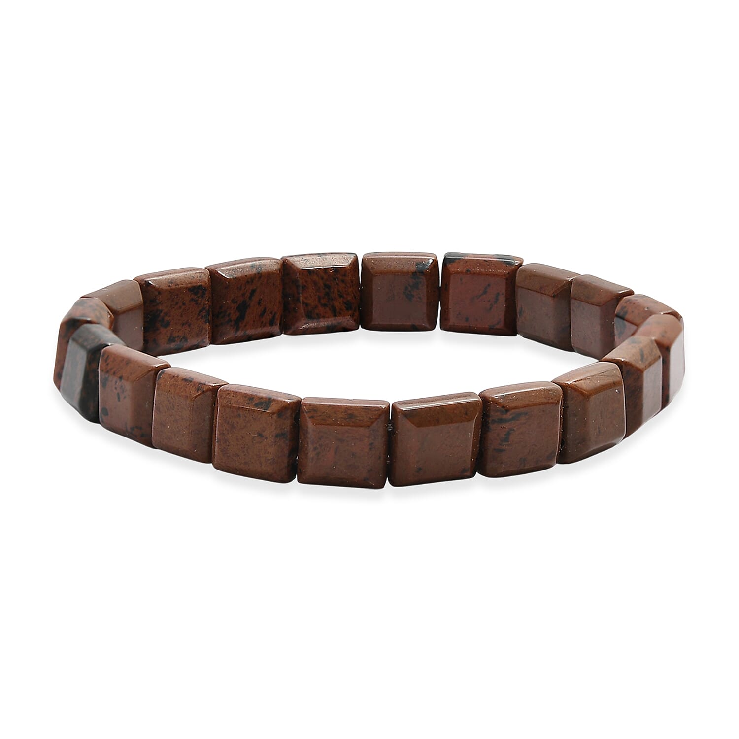 Red Jasper 120.00 ctw Block Stretch Bracelet