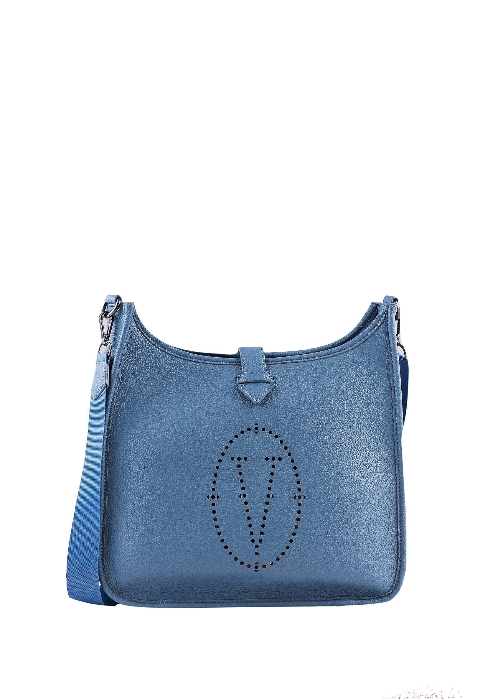 Vertigo Paris Blue Vegan Leather Shoulder Bag (12.75x3.75x11")