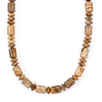 Picture Jasper Necklace (18 Inches) in Stainless Steel 250.00 ctw