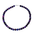 Purple Agate Beaded 335.35 ctw Necklace 18 Inches in Sterling Silver - Sticky add to cart bar