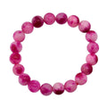 Peach Purple Watermelon Agate Beaded 137.65 ctw Stretch Bracelet - Sticky add to cart bar