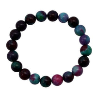 Purple Sugar Agate Beaded 137.65 ctw Stretch Bracelet