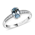 D'Joy Mozambique Garnet, White Zircon Ring in Rhodium Over Sterling Silver (Size 5.0) 1.25 ctw - Sticky add to cart bar