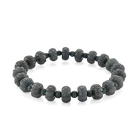 Natural Olmec Jadeite 130.00 ctw Carved Beaded Stretch Bracelet