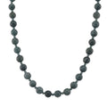 D'Joy Natural Olmec Jadeite 420.00 ctw Carved Beaded Necklace in Rhodium Over Sterling Silver 18-20 Inches - Sticky add to cart bar