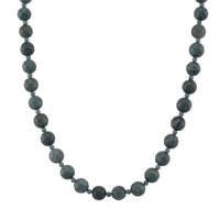 D'Joy Natural Olmec Jadeite 420.00 ctw Carved Beaded Necklace in Rhodium Over Sterling Silver 18-20 Inches
