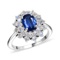 D'Joy Premim Kashmir Kyanite and Rainbow Moonstone 2.80 ctw Ring in Rhodium Over Sterling Silver (Size 10.0) - Sticky add to cart bar