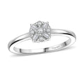 Doorbuster D'Joy Diamond Ring in Rhodium Over Sterling Silver (Size 10.0) 0.15 ctw - Sticky add to cart bar