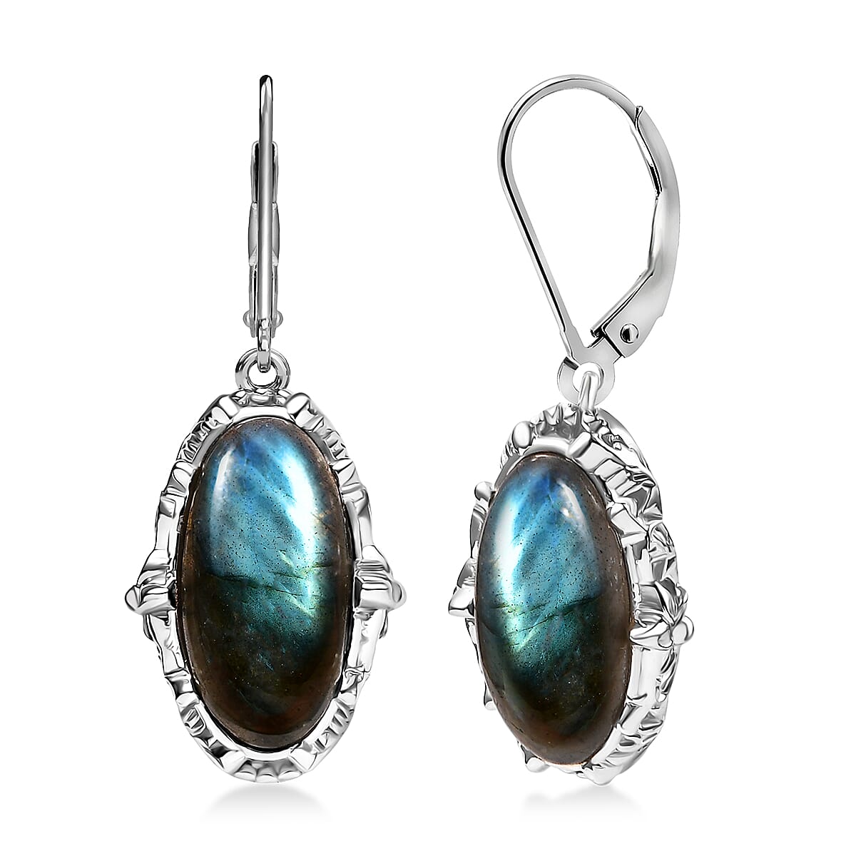 EverTrue Malagasy Labradorite Earrings in Platinum Bond 10.15 ctw