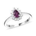 D'Joy Orissa Rhodolite Garnet and White Zircon 0.75 ctw Ring in Rhodium Over Sterling Silver (Size 5.0) - Sticky add to cart bar
