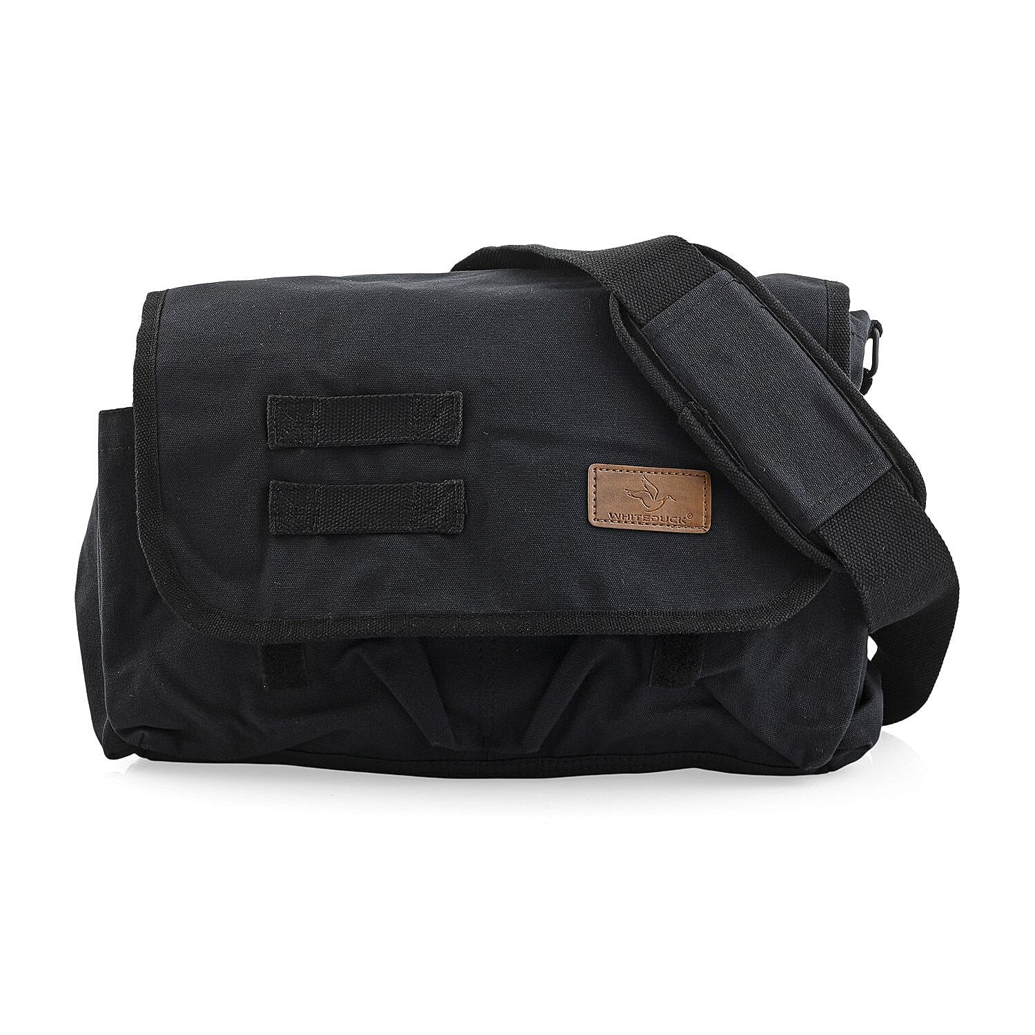 Filos Black Canvas Messenger Bag