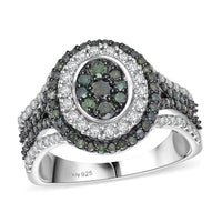 D'Joy Natural Champagne and White Diamond Ring in Rose Gold Over Sterling Silver (Size 10.0) 1.00 ctw
