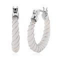 D'Joy Natural Jade 5.30 ctw Carved Hoop Earrings in Rhodium Over Sterling Silver - Sticky add to cart bar
