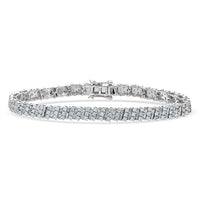 Luxuriant Lab Grown Diamond Tennis Bracelet in Rhodium Over Sterling Silver 5.00 ctw (7.25 Inches) (G-H, SI)