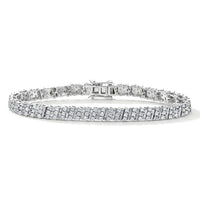 Luxuriant Lab Grown Diamond Tennis Bracelet in Rhodium Over Sterling Silver 5.00 ctw (7.25 Inches) (G-H, SI)