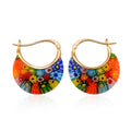 Multi Color Murano Style Solitaire Earrings in 10K Yellow Gold - Sticky add to cart bar