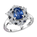 D'Joy Premium Kashmir Kyanite and Multi Gemstone 3.20 ctw Ring in Rhodium Over Sterling Silver (Size 10.0) - Sticky add to cart bar
