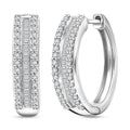 Doorbuster D'Joy Diamond Earrings in Rhodium Over Sterling Silver 0.50 ctw - Sticky add to cart bar