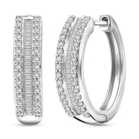 Doorbuster D'Joy Diamond Earrings in Rhodium Over Sterling Silver 0.50 ctw