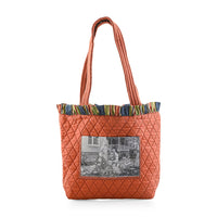 Vegas Closeout OK Burnt Orange Quilted Shoulder Bag with Photo Pocket