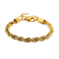 Rope Chain Bracelet in Stainless Steel (7-9In)