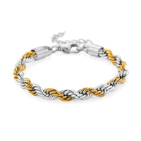 Rope Chain Bracelet in Stainless Steel (7-9In)