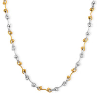 ION Plated YG and Stainless Steel Wave Link Necklace (20-22 Inches)