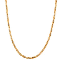 Hammer Circular Link Necklace in ION Plated YG and Stainless Steel 20-22 Inches