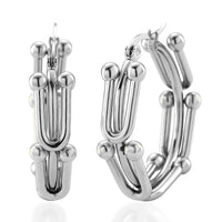 U-Link Hoop Earrings in ION Plated YG and Stainless Steel
