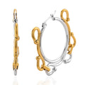 Wave Link Hoop Earrings in ION Plated YG and Stainless Steel - Sticky add to cart bar