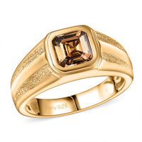 D'Joy Golden Turkizite Men's Ring in 18K Vermeil YG Over Sterling Silver (Size 10.0) 2.00 ctw