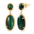 EverTrue African Malachite and White Zircon 31.25 ctw Earrings in 18K YG Plated - Sticky add to cart bar