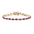 AAA Royal Ruby and Luxuriant Lab Grown Diamond G-H SI 9.75 ctw Bracelet in 18K Vermeil Yellow Gold Over Sterling Silver (7.25 In) - Sticky add to cart bar