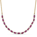 AAA Royal Ruby and Luxuriant Lab Grown Diamond G-H SI 6.10 ctw Necklace in 18K Vermeil Yellow Gold Over Sterling Silver 18 Inches - Sticky add to cart bar