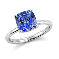Certified & Appraised Luxoro AAA Tanzanite and G-H I2 Diamond 2.70 ctw Ring in 14K White Gold