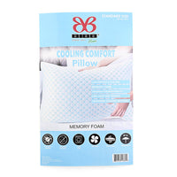 Bibb Home Cooling Memory Foam Pillow with Removable Cover - Standard/Queen
