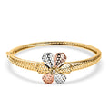 D'Joy Passport to Turkey White Zircon 0.10 ctw Floral Bangle Bracelet in 18K Vermeil YRG and Rhodium Over Sterling Silver (7.25 In) - Sticky add to cart bar