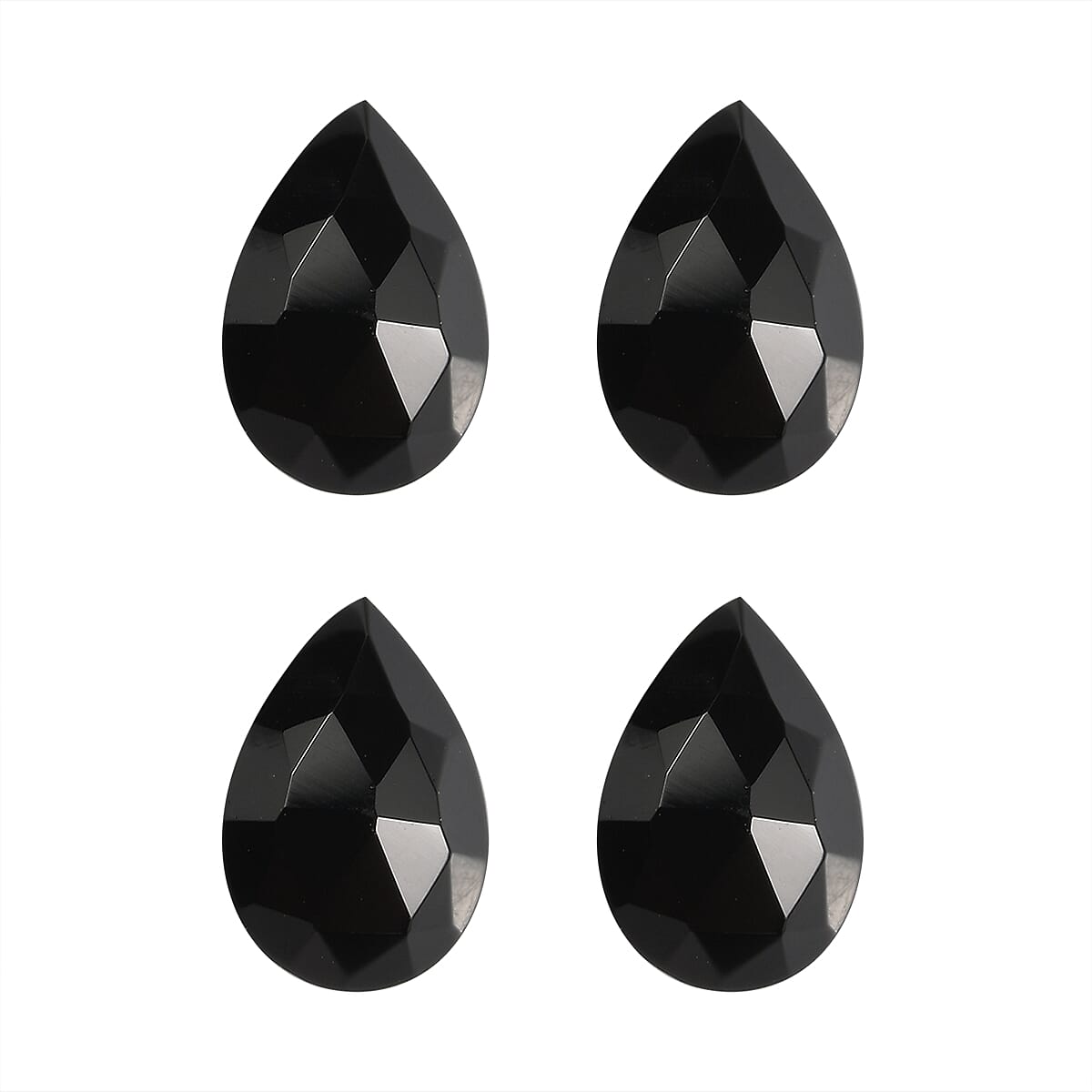 Set of 4 Black Onyx (Pear 6x4 mm) 1.01 ctw