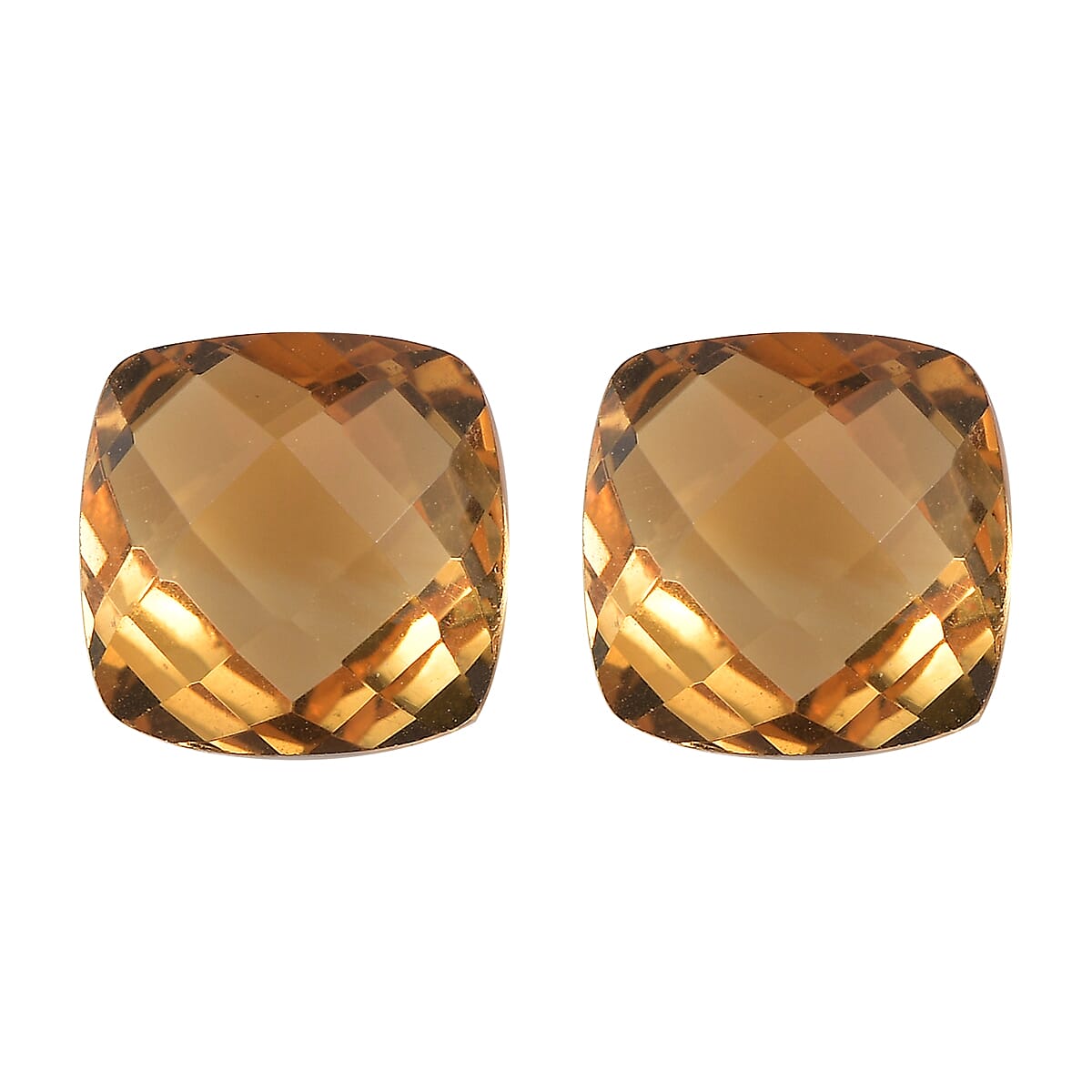 Set of 2 AA Brazilian Citrine (Cush 7x7 mm) 2.51 ctw