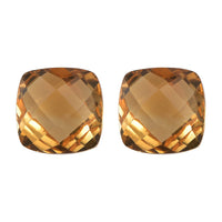 Set of 2 AA Brazilian Citrine (Cush 7x7 mm) 2.51 ctw