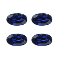 Set of 4 Lab Created Blue Sapphire (Oval 5x3 mm) 1.00 ctw