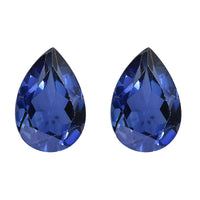 Set of 2 Lab Created Blue Sapphire (Pear 7x5 mm) 1.61 ctw