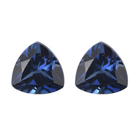 Set of 2 Lab Created Blue Sapphire (Trl 6 mm) 1.83 ctw