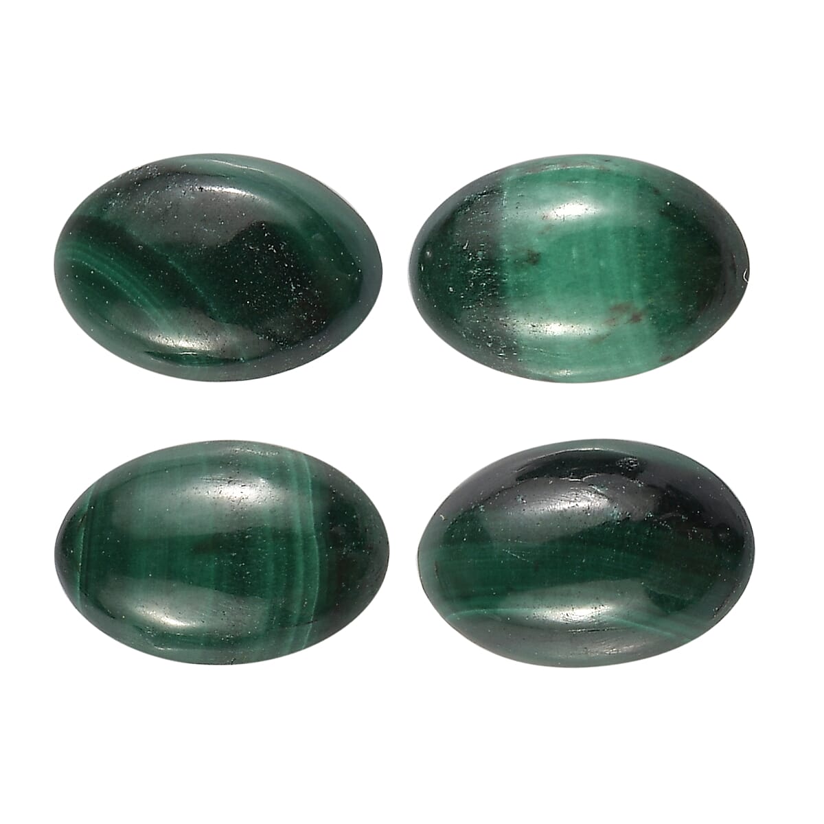 Set of 4 African Malachite (Oval 6x4 mm) 1.90 ctw
